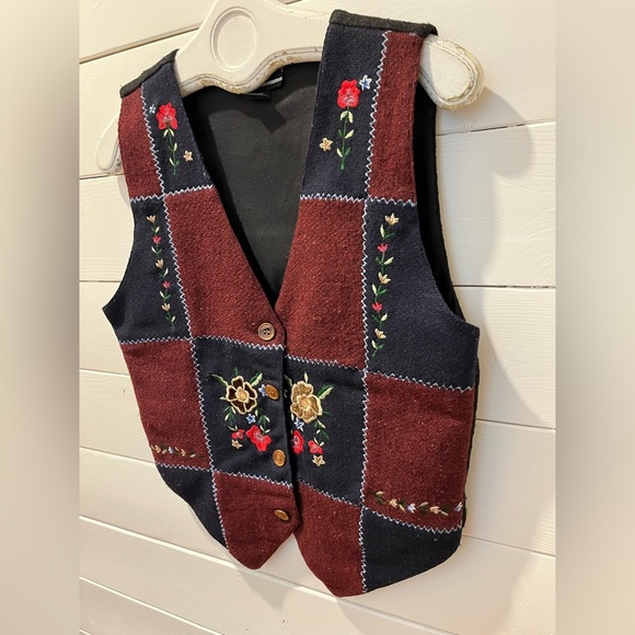 ❤️Wool Patchwork Embroidered Vest - SYMBOL 2000 (Size S)❤️ - Picture 6 of 7